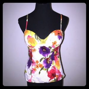 F21 floral tank top